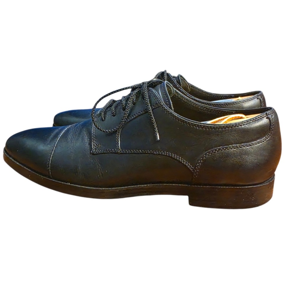 Cole Haan Grand C23770 Mens Black Leather Cap Toe Derby Dress Shoes Size 10 M